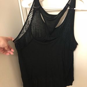 Black tank with lace-twist back!